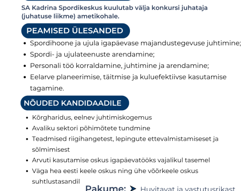 Kadrina Spordikeskus otsib uut juhti